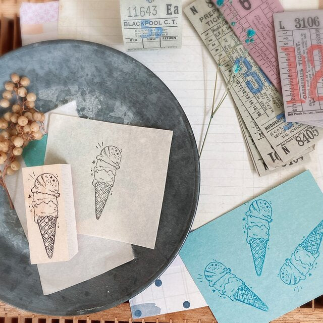 NONNLALA Ice Cream Rubber Stamp