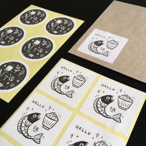 AZREENCHAN Label Sticker Set Hello