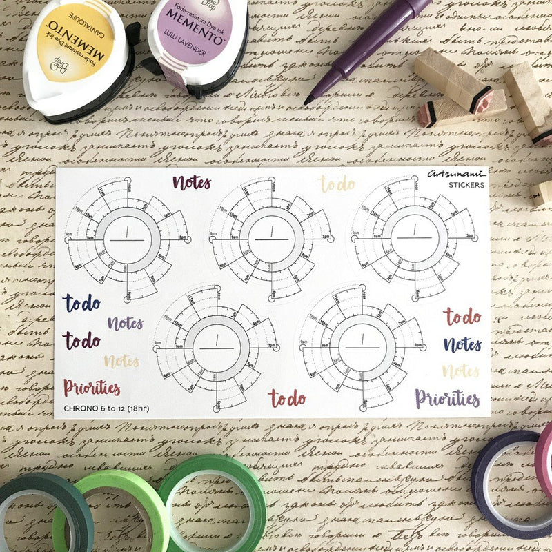 ARTSUNAMI Planner Sticker Chrono 6-12 (18hr)