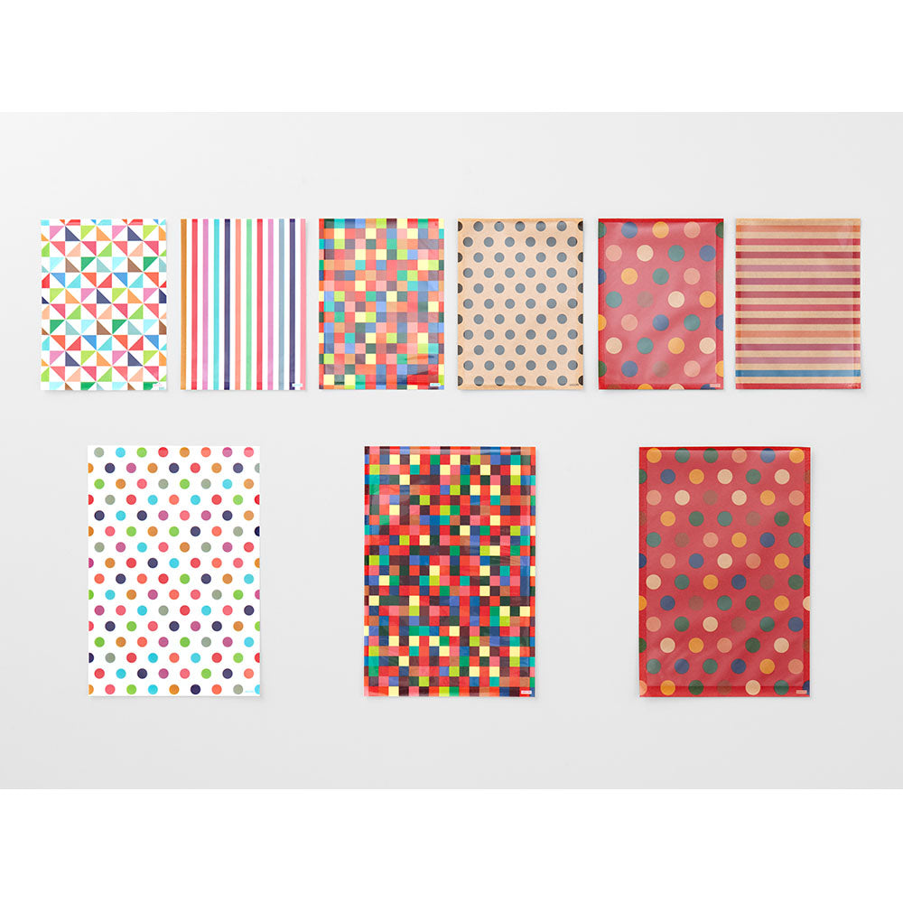MD CH Clear Faced Bag S Kraft Multi Dot Red