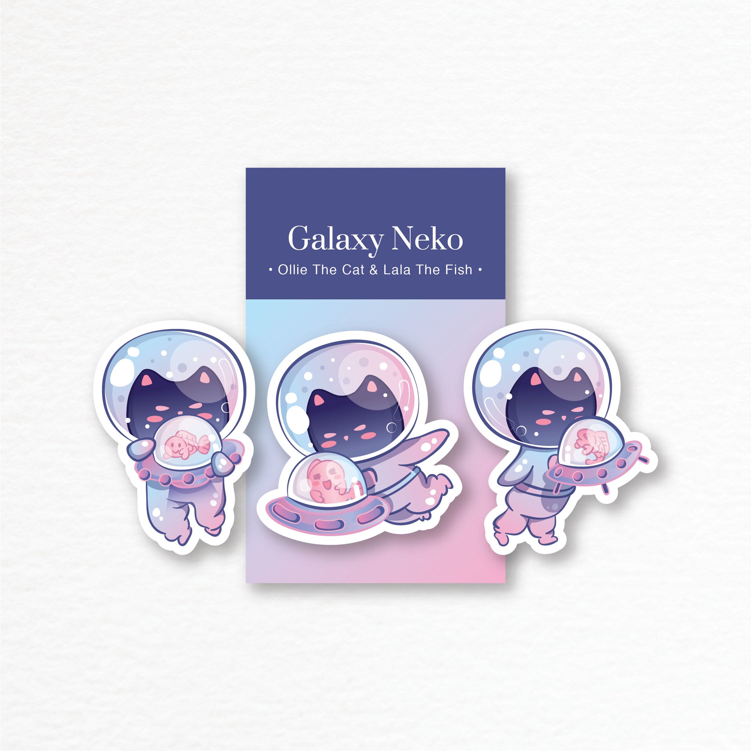 TFT Sticker Pack Galaxy Neko Ollie-The Cat+Lala The Fish