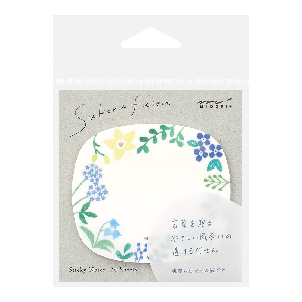 MIDORI Sticky Notes Transparency Wild Flowers
