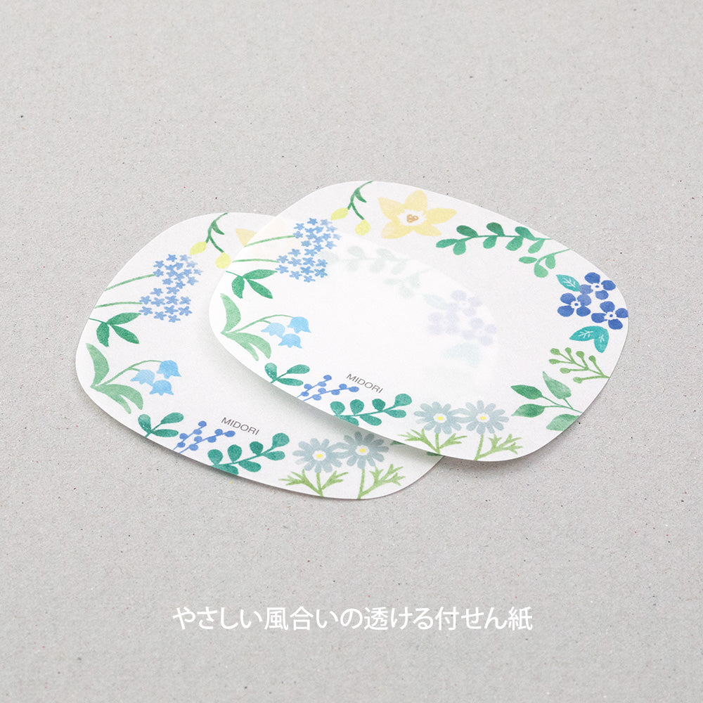MIDORI Sticky Notes Transparency Wild Flowers