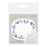 MIDORI Sticky Notes Transparency Blue Flowers