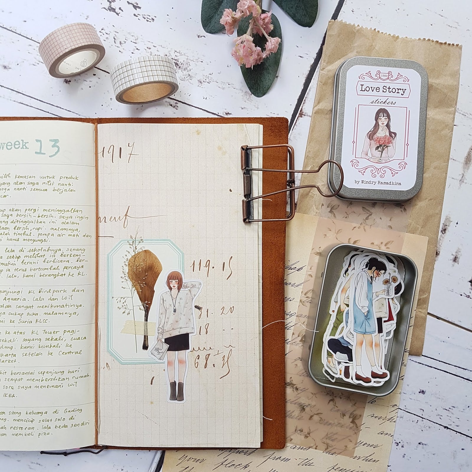 WINDRY Love Story Stickers in Tin