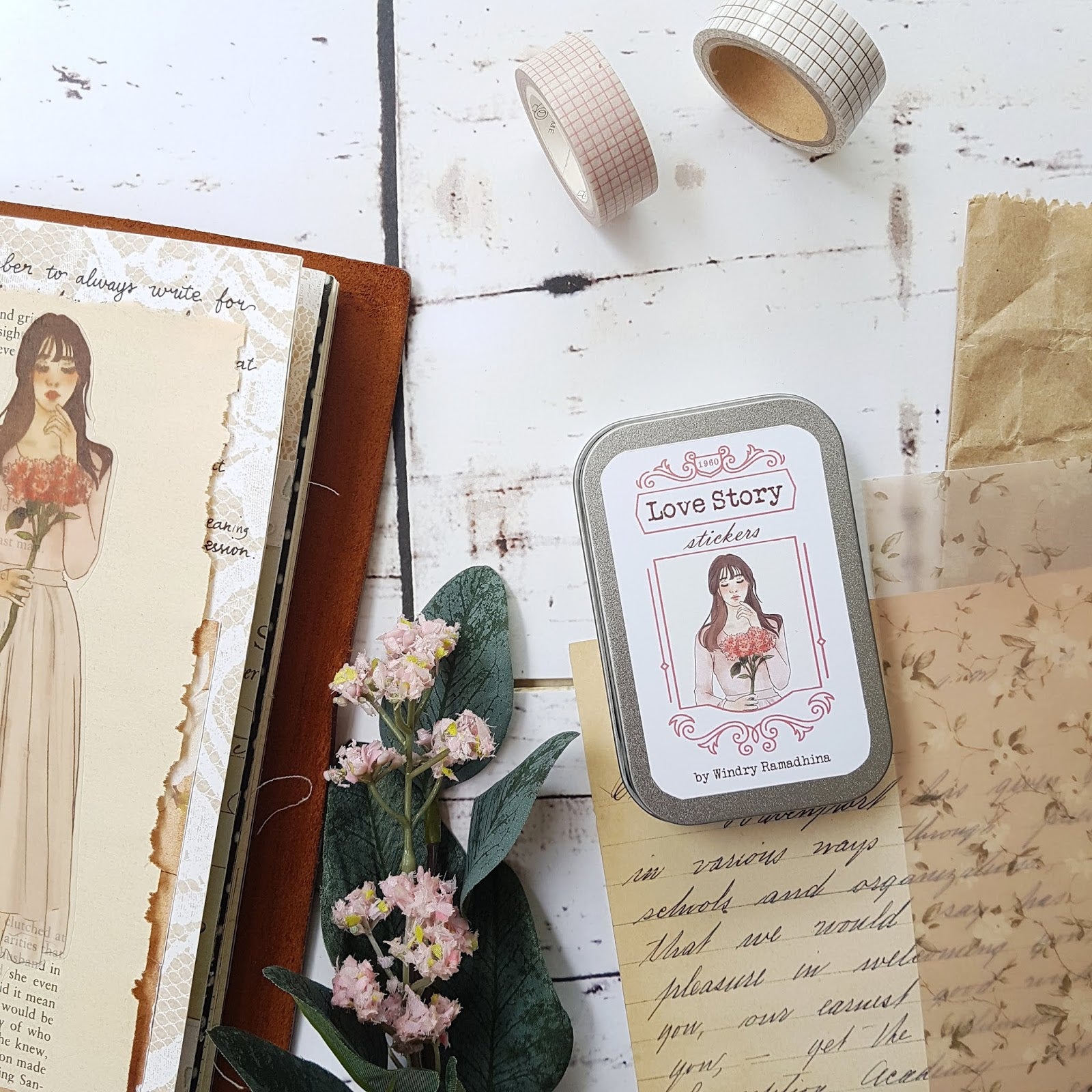 WINDRY Love Story Stickers in Tin