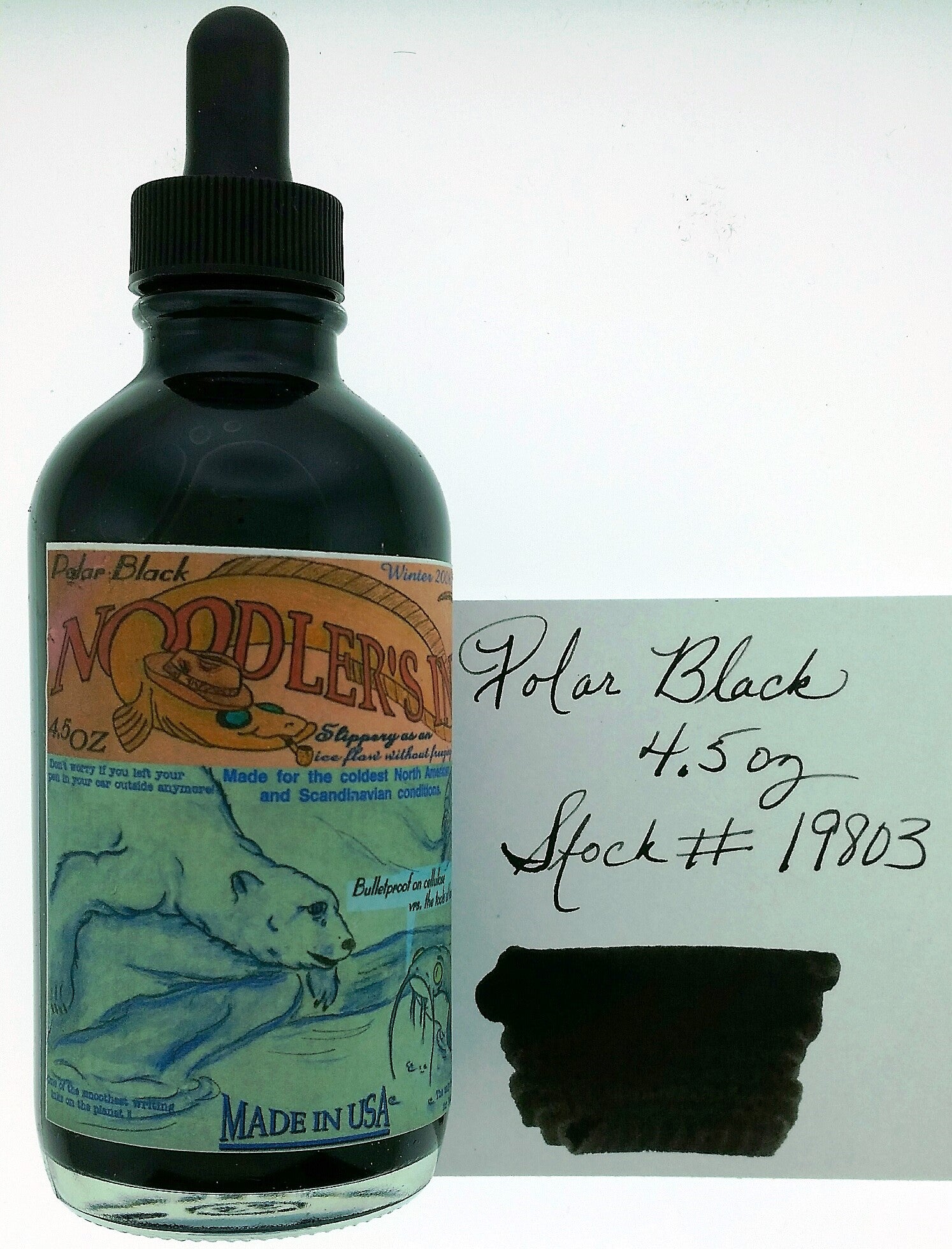 NOODLER'S Ink 4.5oz Polar Black + Free Pen
