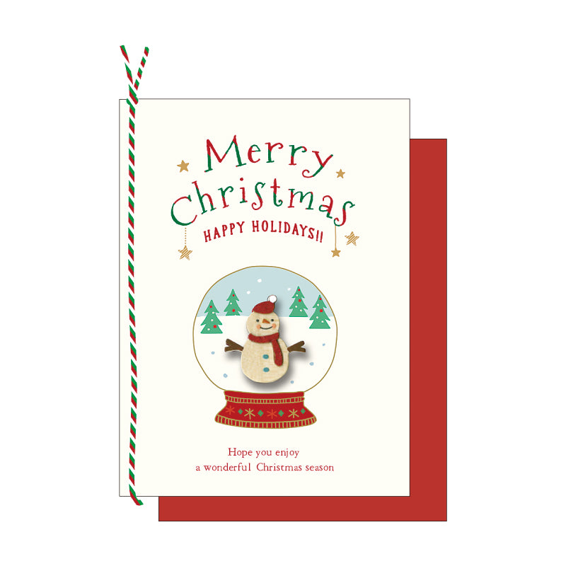 Wood Card Snow Man