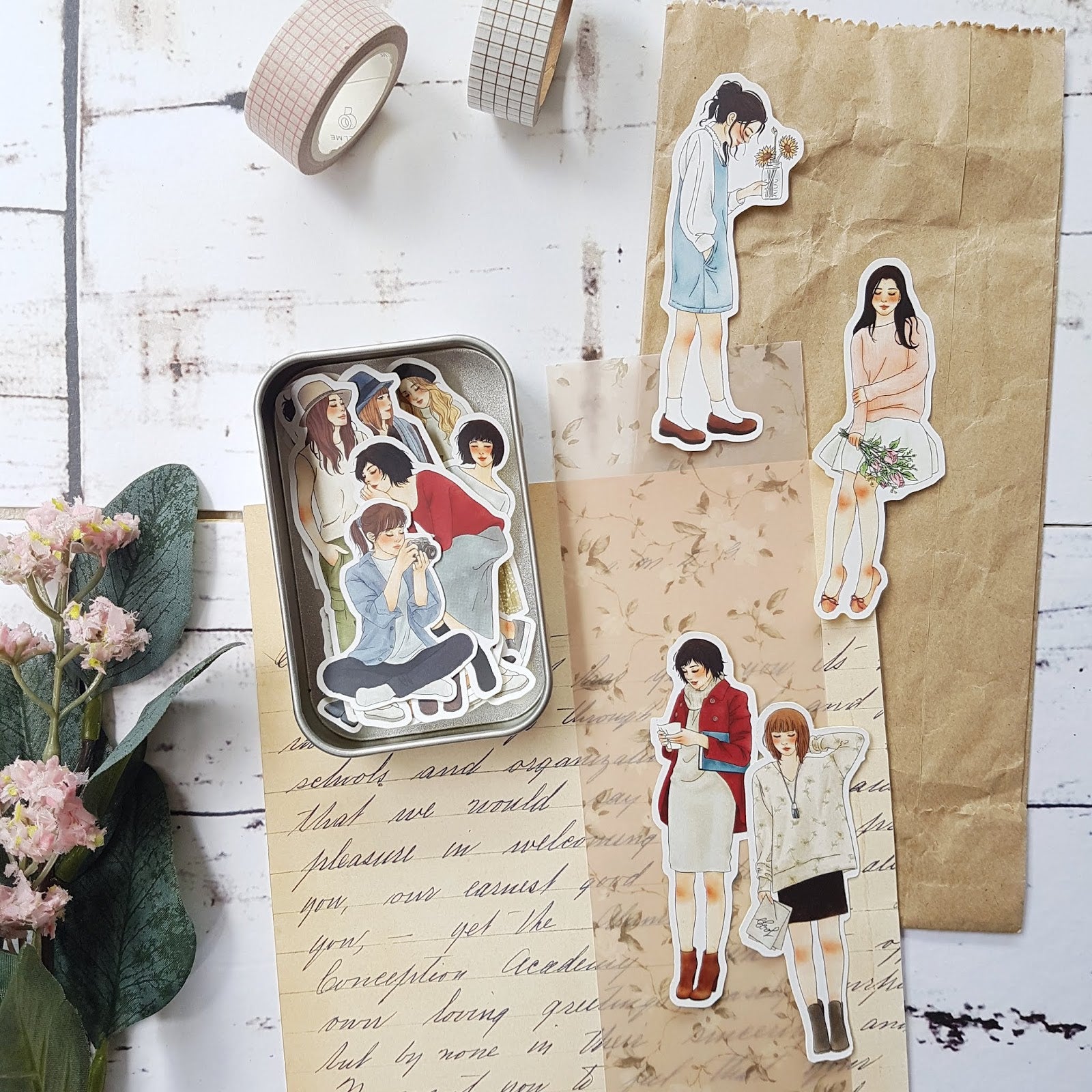 WINDRY Love Story Stickers in Tin