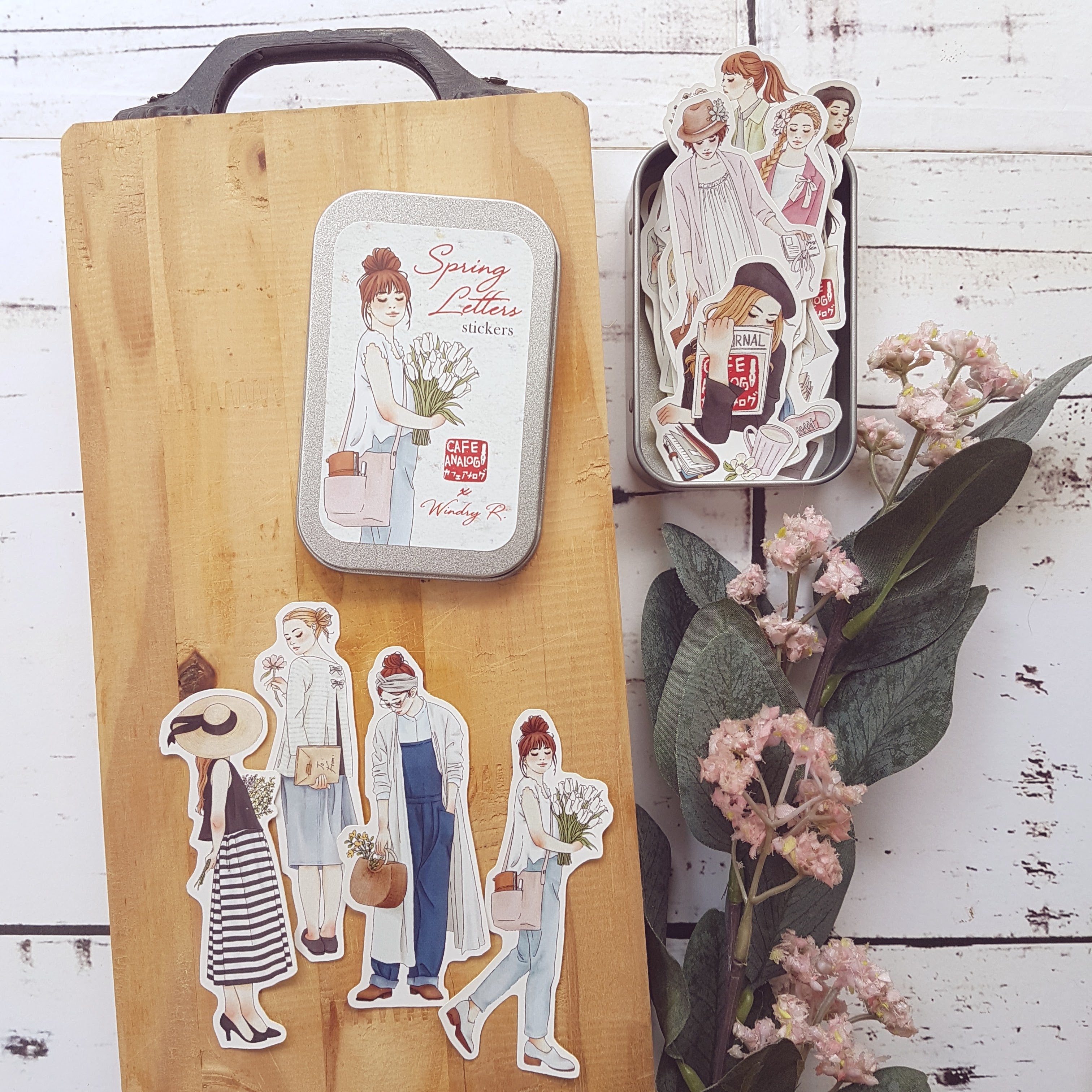 WINDRY Spring Letters Stickers in Tin