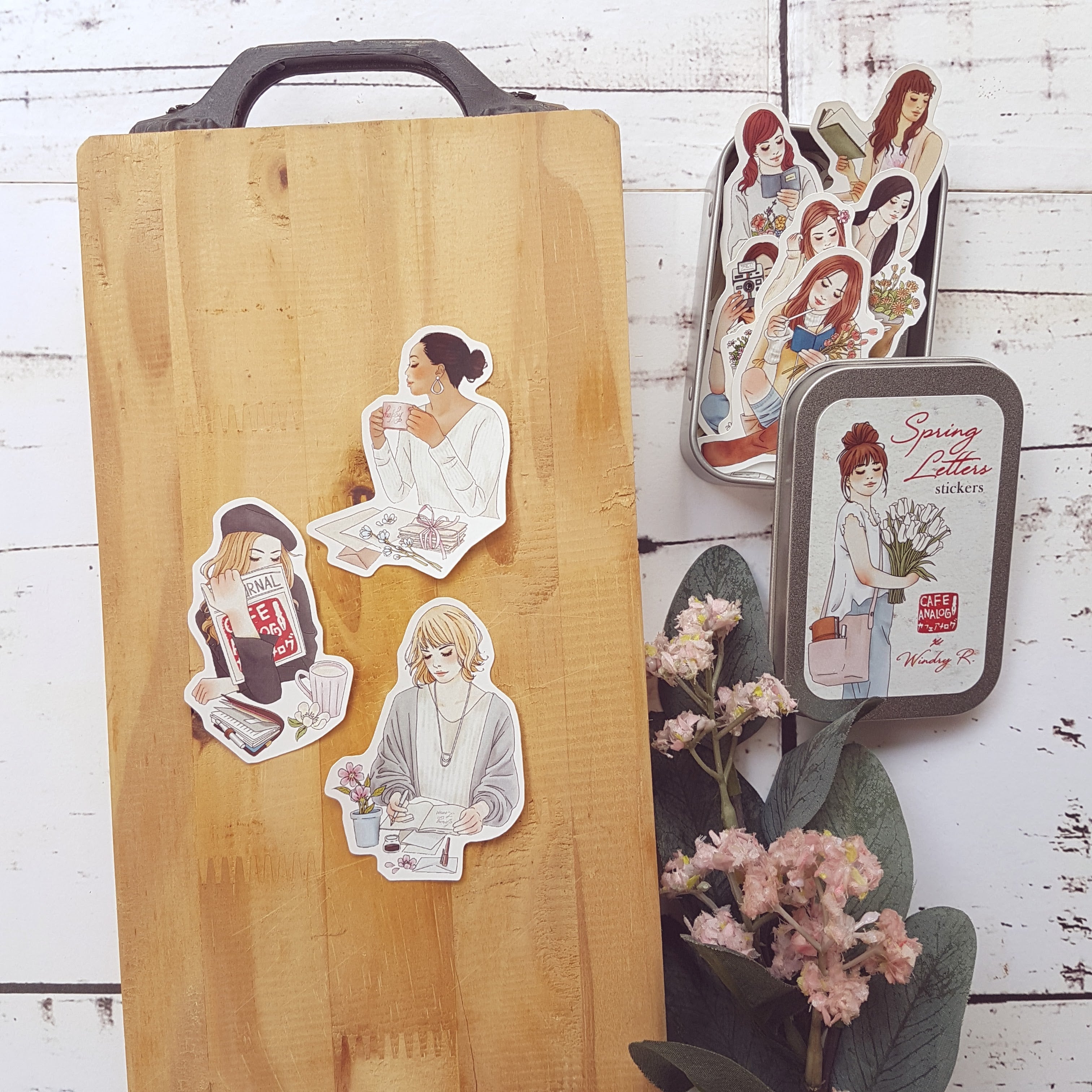 WINDRY Spring Letters Stickers in Tin