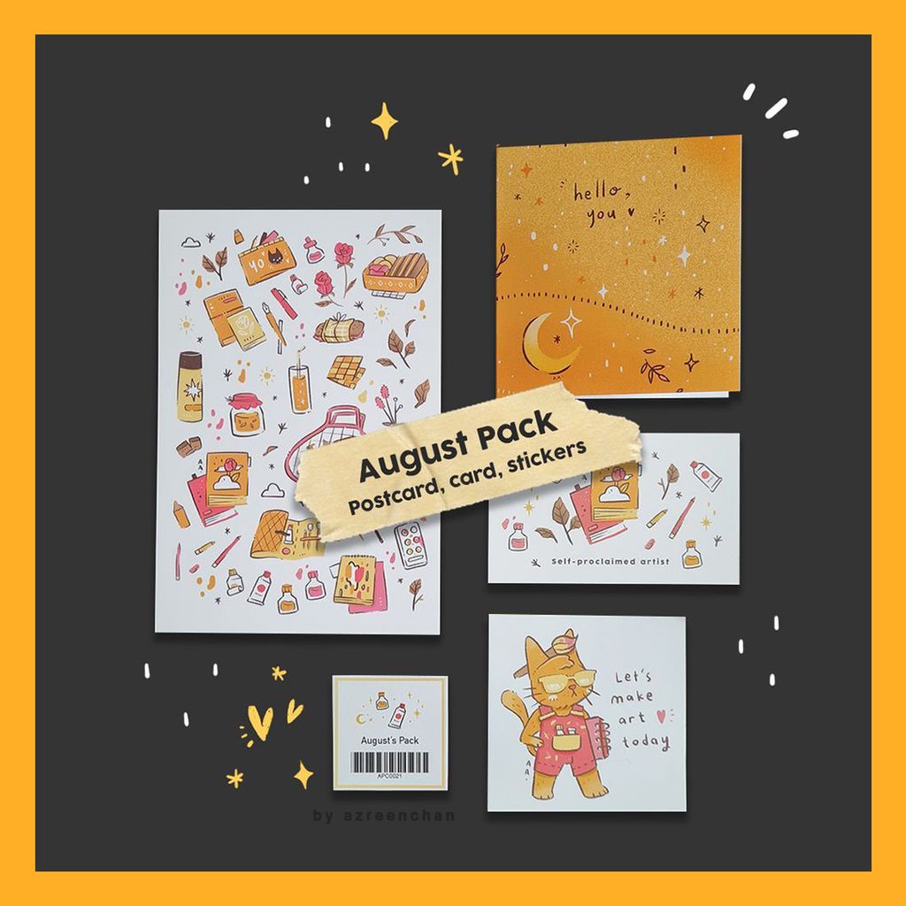 AZREENCHAN Postcard August's Pack