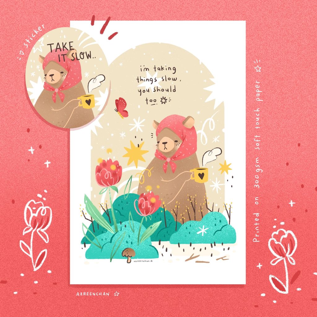 AZREENCHAN Postcard Taking it Slow