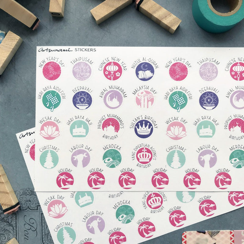 ARTSUNAMI Planner Sticker Public Holidays