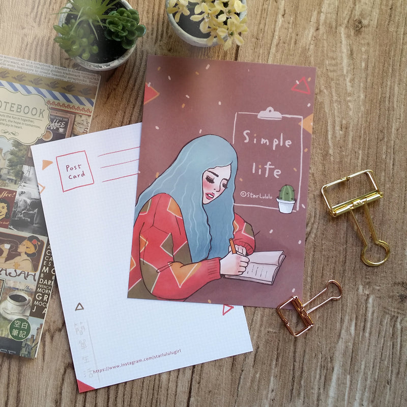 STARLULULU Girl Postcard Simple Life