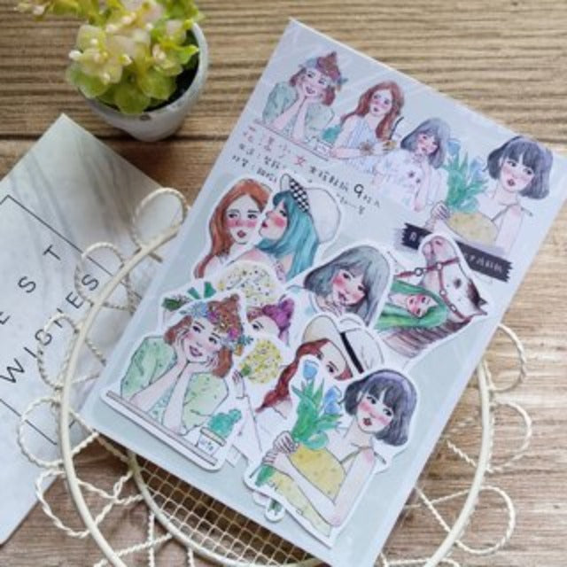 STARLULULU Flower Girl Girl Sticker Set of 9x