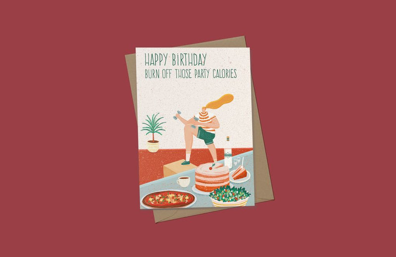 EJMEMENTO Greeting Card Burn Off Those Party Calories