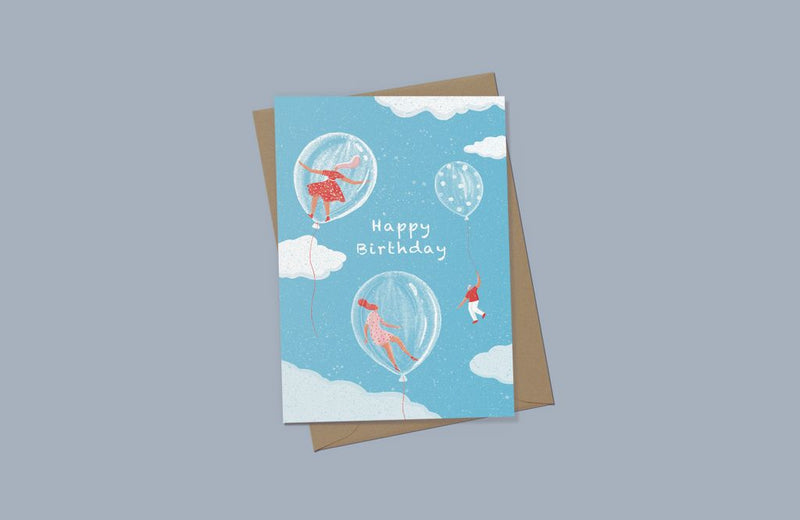 EJMEMENTO Greeting Card Happy Birthday Balloon