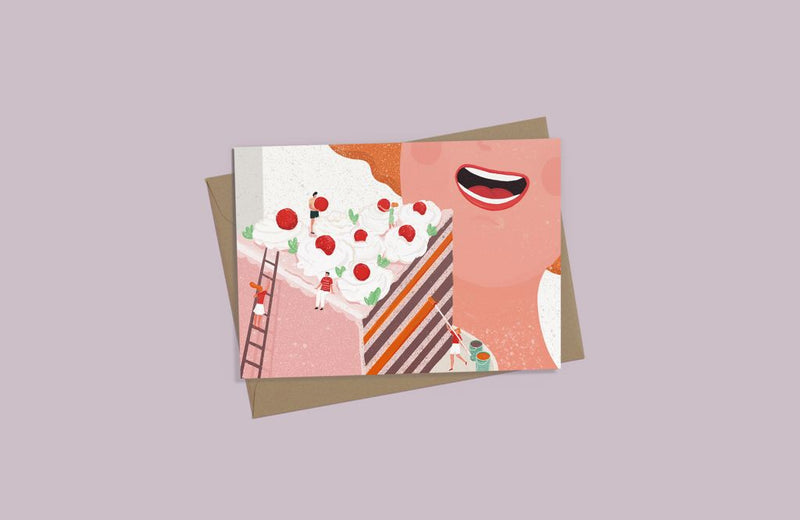 EJMEMENTO Greeting Card Cake Lover