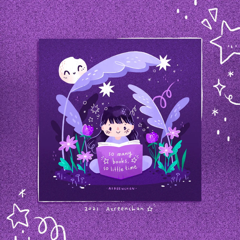 AZREENCHAN Art Print Card So Many Books