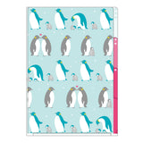 MD 3 Pockets Clear Folder A4 Penguin