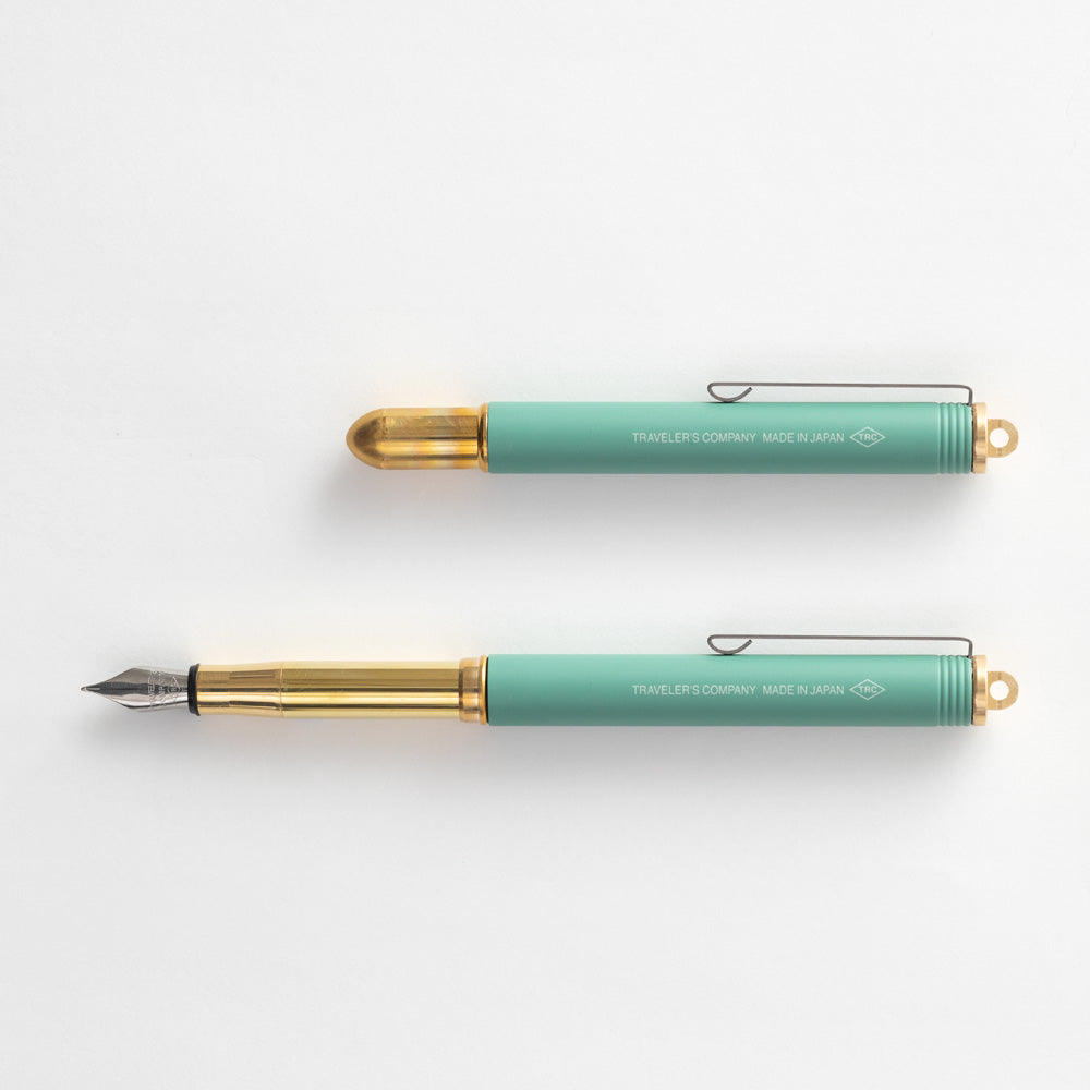 TRC Brass Fountain Pen Factory Green