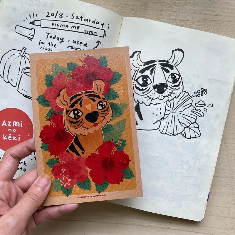 AZREENCHAN Postcard Set Harimau Malaya