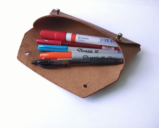 CORALC ATELIER Pen Case-Full Grain Crazy Horse Leather