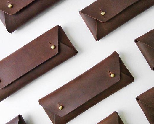 CORALC ATELIER Pen Case-Full Grain Crazy Horse Leather