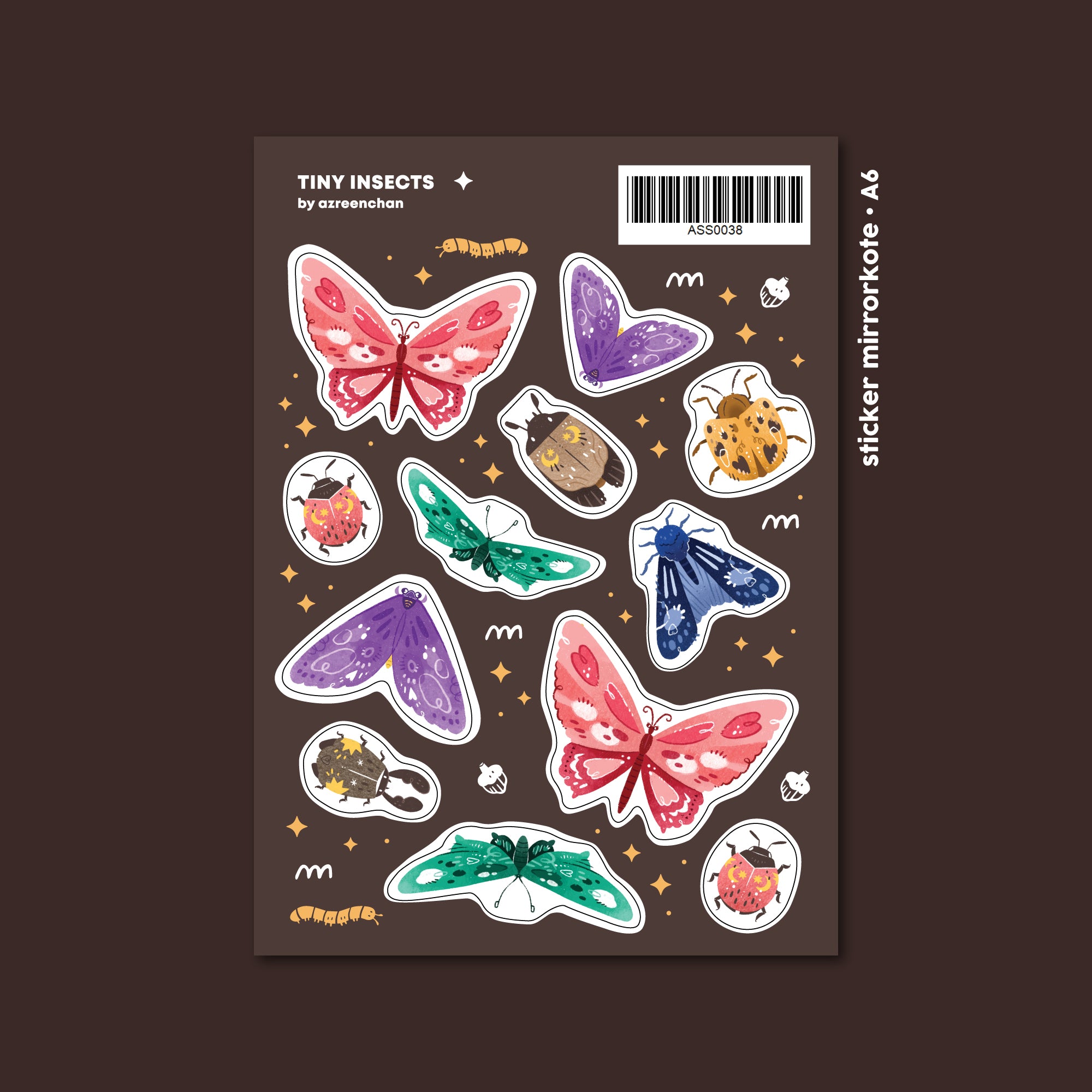 AZREENCHAN Sticker Sheet Tiny Insert Brown