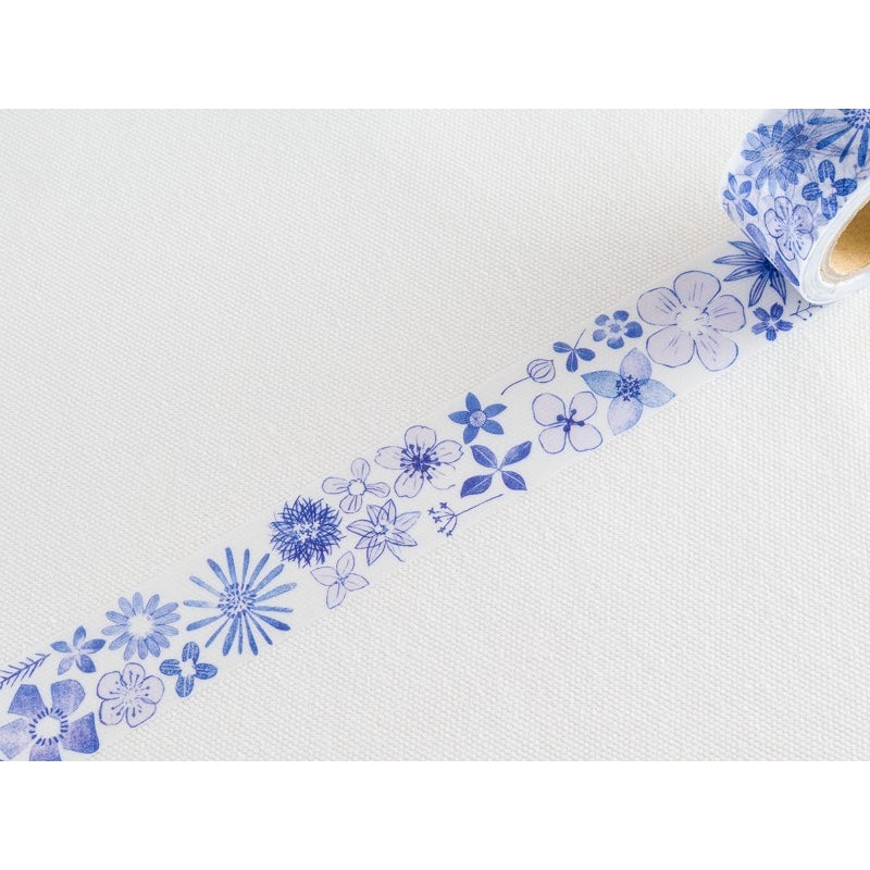 CHAMILGARDEN 6th Blue Butterfly Delphinium Masking Tape