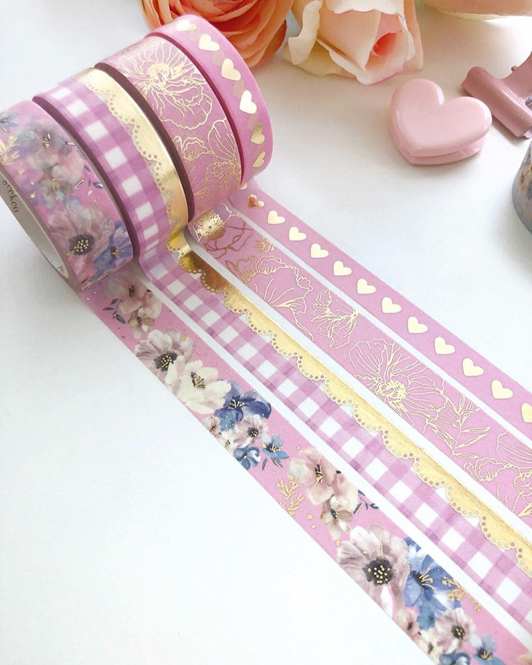 PapergeekCo Washi Tape Spring Meadows Pink
