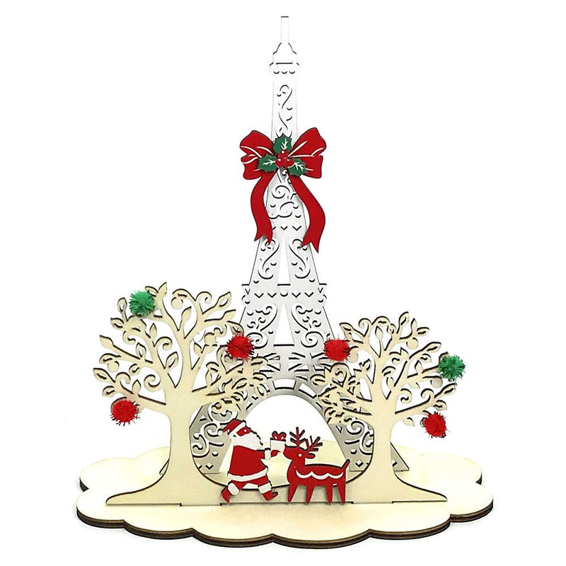 Xmas Wood Stand Eiffel WH XC-102187