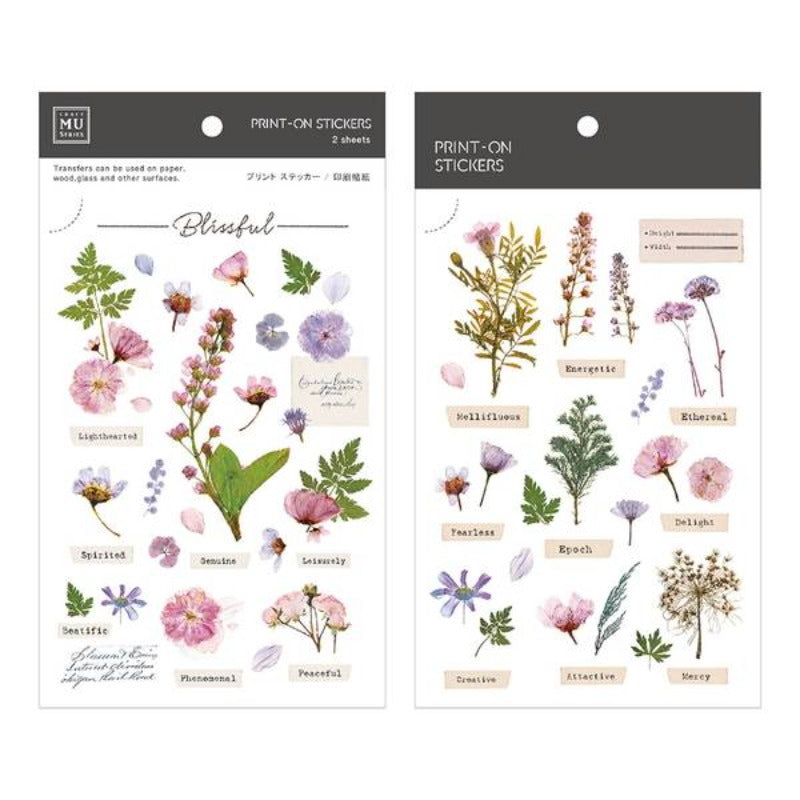 MU Craft Print-On Sticker Pressed Flower Pink 104