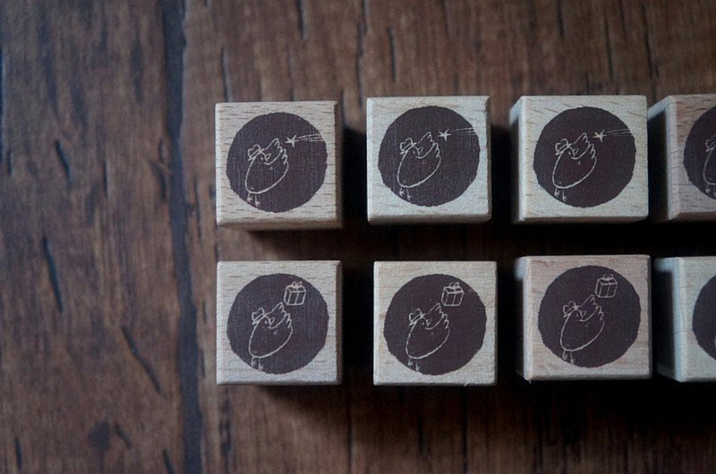 YAMADORO Rubber Stamp Mr. Bird Catch A Gift