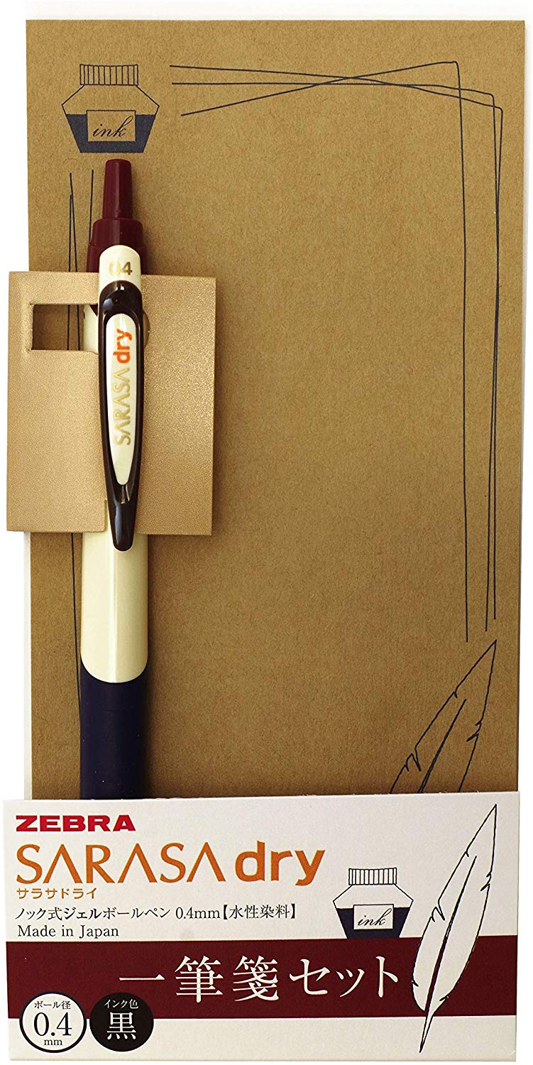 ZEBRA Sarasa Dry Gel Pen 0.4mm & Paper Set