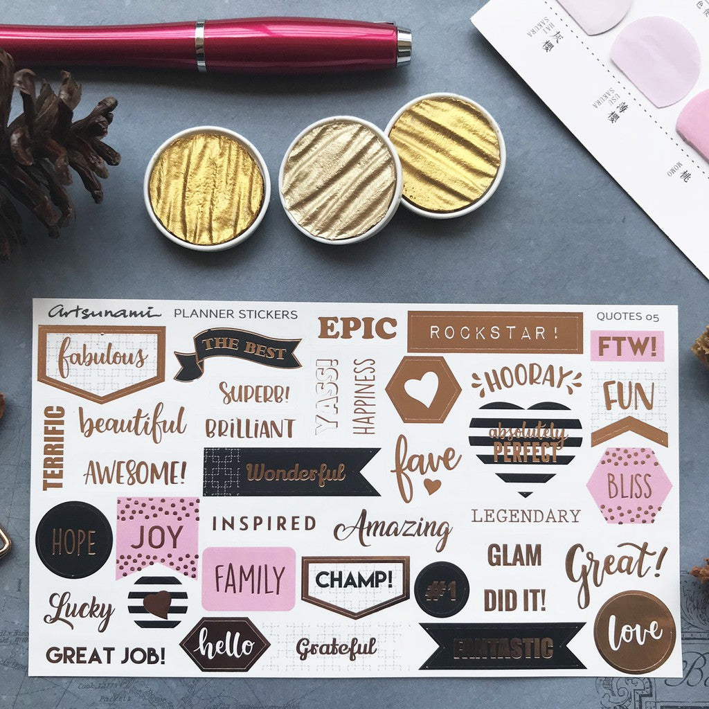 ARTSUNAMI Planner Sticker Rose Gold
