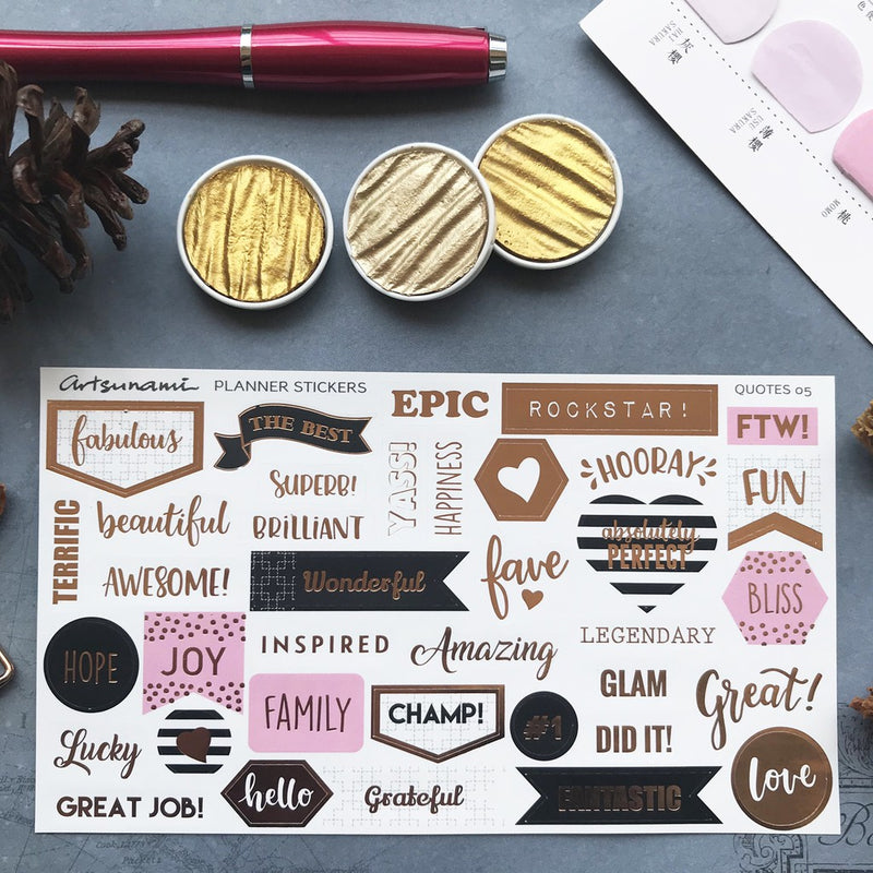 ARTSUNAMI Planner Sticker Rose Gold