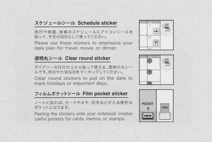 TRAVELER'S Notebook Customized Sticker Set for Diary 2019