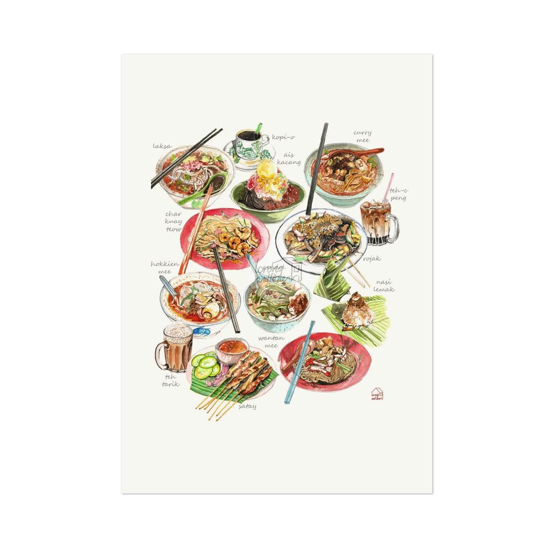 LORONGANDLANE A4 Print Foodie