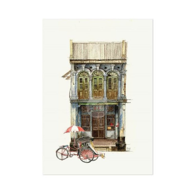 LORONGANDLANE A4 Print House in Blue