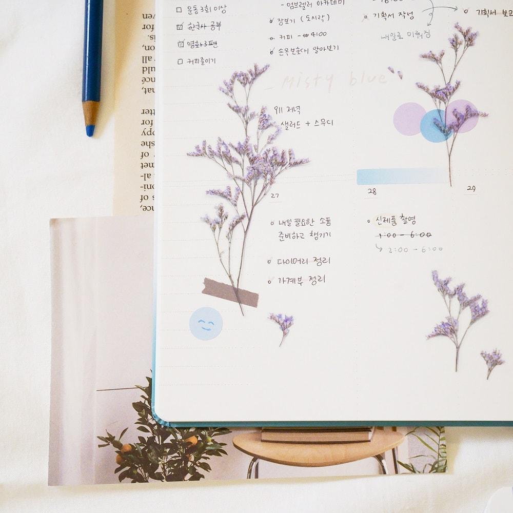 Appree Pressed Flower Sticker Misty Blue
