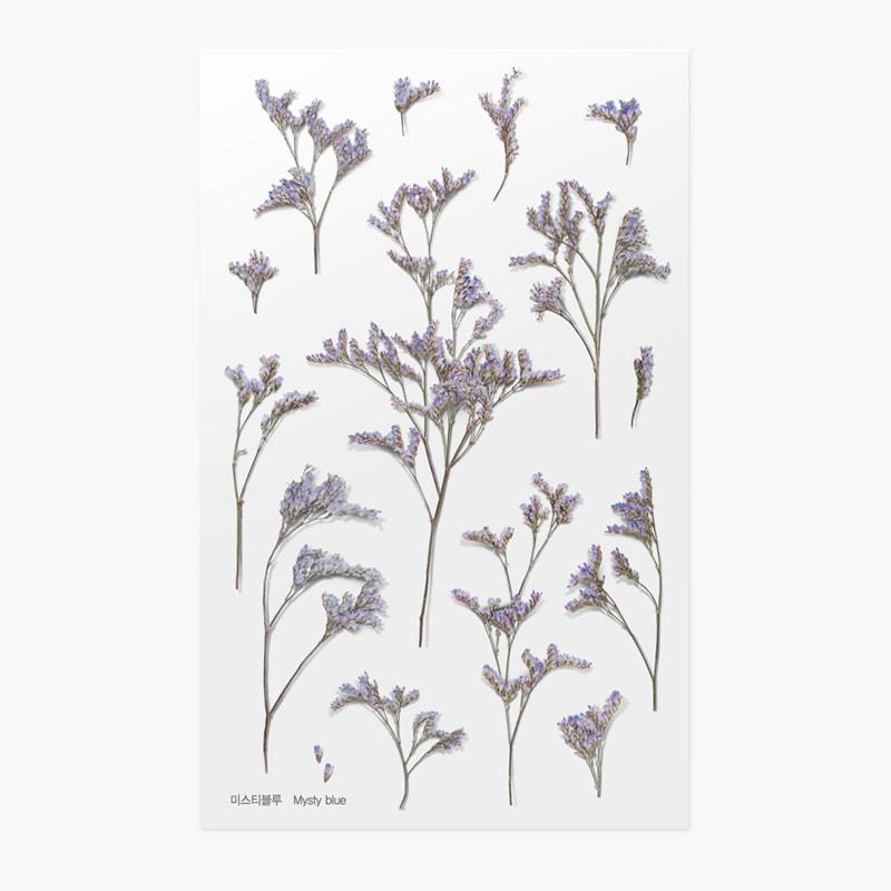 Appree Pressed Flower Sticker Misty Blue