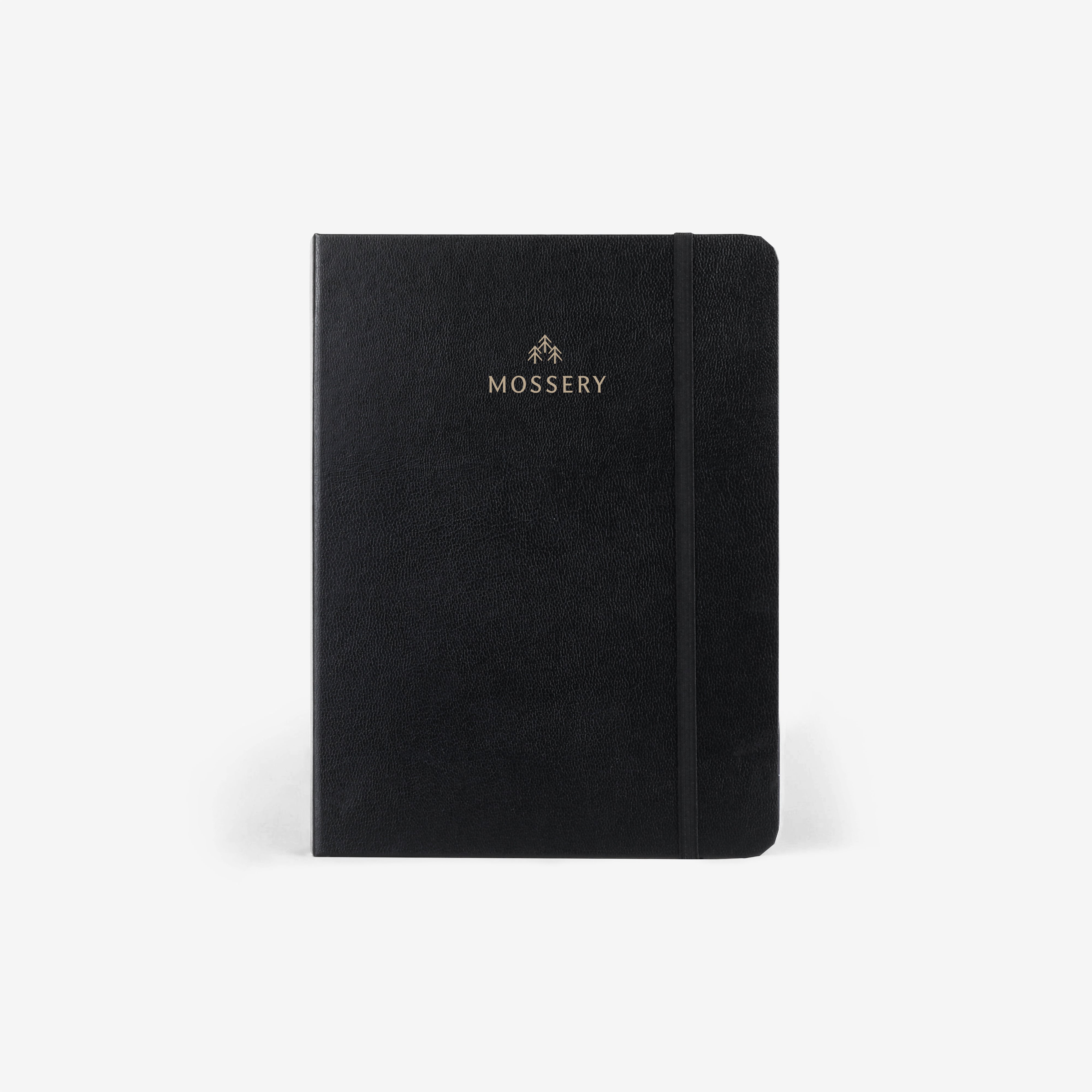 MOSSERY 2021 Hardcover Planner Monthly+Weekly Vertical-Black Hide 034