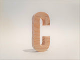 Natural Wood Handcrafted Letter-C