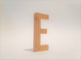 Natural Wood Handcrafted Letter-E