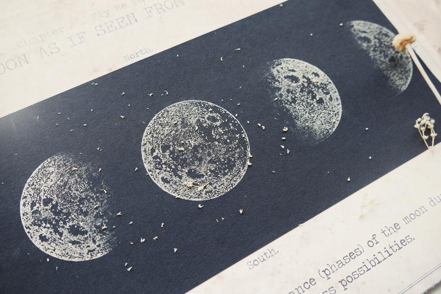 JIEYANOW ATELIER Rubber Stamp Fly Me To The Moon