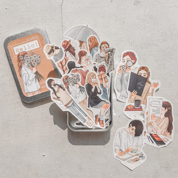 LISTENINDA x WINDRY Hello Stickers in Tin