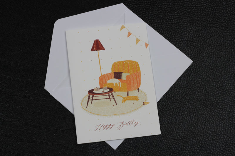 EJMEMENTO Greeting Card Chilling with the Cats