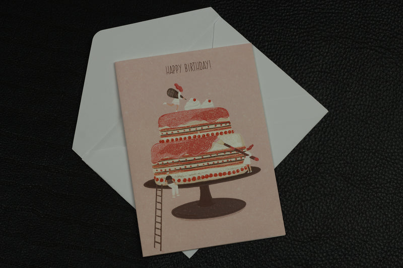 EJMEMENTO Greeting Card Happy Birthday Cake Decoration